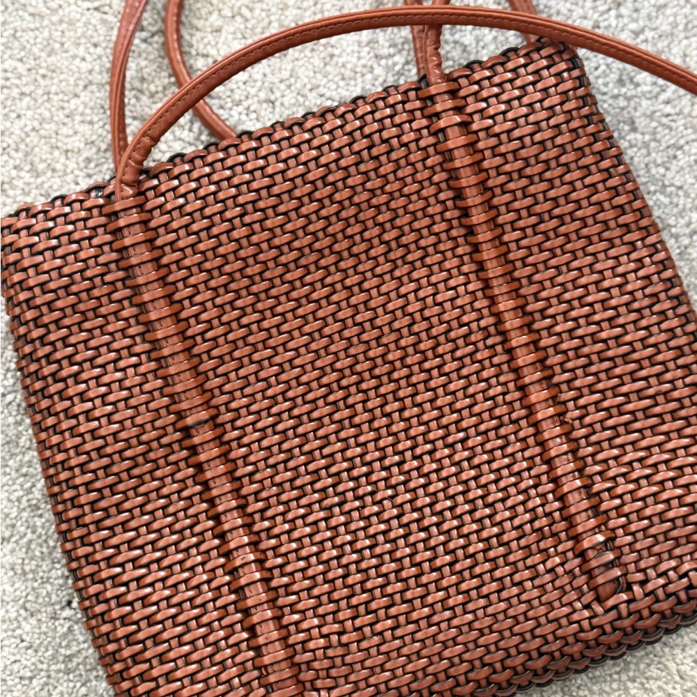 Vintage Nine West Brown Woven Shoulder Bag